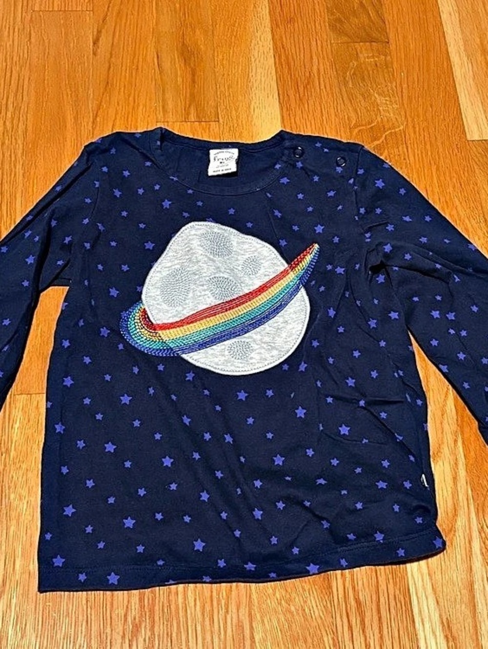 Frugi Rainbow World Long Sleeve Tee 3-4 years